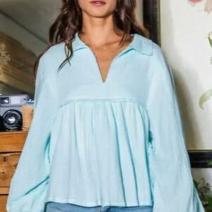 BUCKETLIST Light Blue Women's Blouse